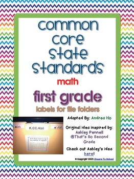 Common Core Math File Folder Labels (FIRST GRADE) | TPT