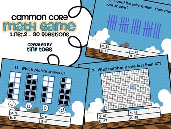 Preview of Common Core Math Game for First Grade - 1.NBT.2  Interactive Powerpoint