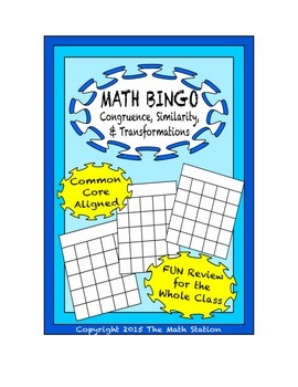 Preview of Common Core Math Games - "Math BINGO" Congruence & Similarity - 8th Grade