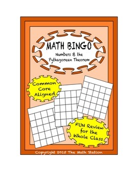 Preview of Common Core Math Games - "Math BINGO" Numbers & Pythagorean Theorem - 8th Gr