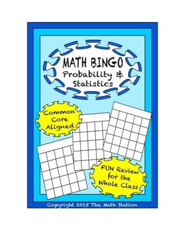 Preview of Common Core Math Games - "Math BINGO" Probability & Statistics - 7th Grade