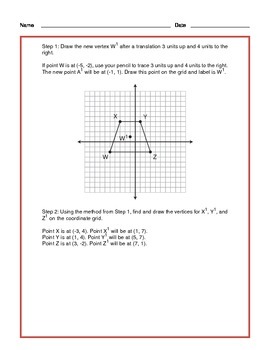Common Core Math: Transformations on Coordinate Grids - Tutorial and ...