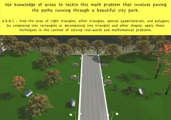 Preview of Common Core Math Activity (Paving the Park)- Area of Rectangles