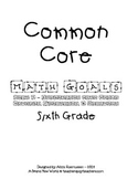 Common Core Math Goal Page - Operations with Whole Numbers