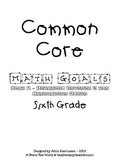 Common Core Math Goal Page - Rational Numbers & the Coordi
