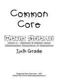Common Core Math Goal Page - Ratios & Rates with Fractions