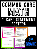 Common Core Math I CAN Posters - 2nd (Second) Grade