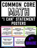 Common Core Math I CAN Posters - 4th (Fourth) Grade