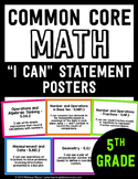Common Core Math I CAN Posters - 5th (Fifth) Grade