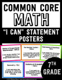 Common Core Math I CAN Posters - 7th (Seventh) Grade