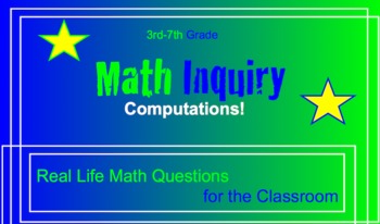 Preview of Common Core Math Inquiry Smartboard Word Problems
