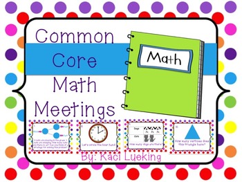 Preview of Common Core Math Meetings Unit 2