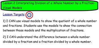 Preview of Common Core Math Mod2 Lesson 2 Division of Whole Number by Fraction