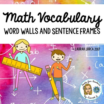 Preview of Common Core Math Vocabulary Word Walls and Sentence Frames Bundle