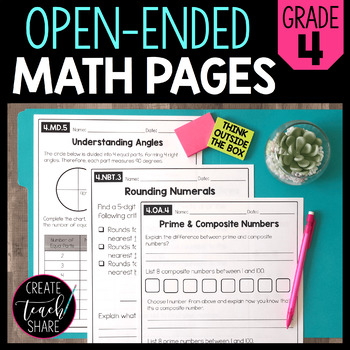 Preview of Open-Ended Math Pages - 4th Grade