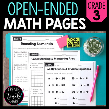 Preview of Open-Ended Math Pages - 3rd Grade