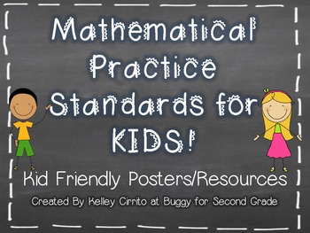 Preview of Common Core Math Practice Standards for Kids...Kid Friendly Terms!