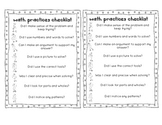 Common Core Math Practices Checklist in Kid Friendly Terms