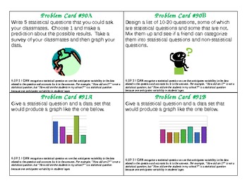 Preview of Common Core Math Problem Cards Statistics