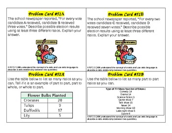 Preview of Common Core Math Problems Ratio and Proportions