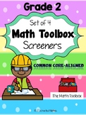 Common Core Math Screeners--Grade 2  (set of 4)
