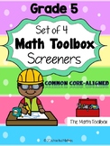 Common Core--Math Screeners--Grade 5  (set of 4)