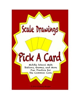 Preview of Common Core Math Stations and Games - Pick-a-Card - Scale Drawings