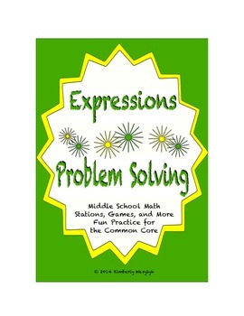 Preview of Common Core Math Stations and Games - Problem-Solving with Expressions