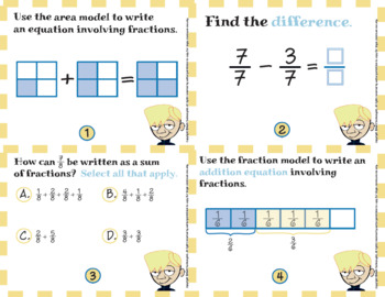 adding and subtracting fractions 4nf3a task cards by