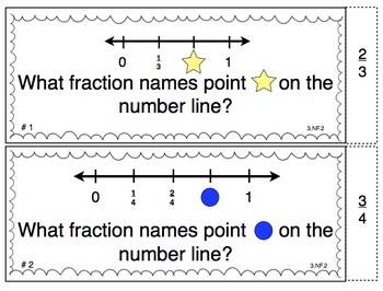 common core math task cards fraction number lines ccss 3