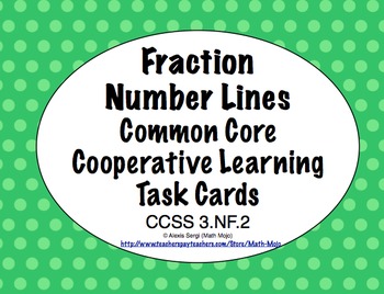 Preview of Common Core Math Task Cards Fraction Number Lines CCSS 3.NF.2