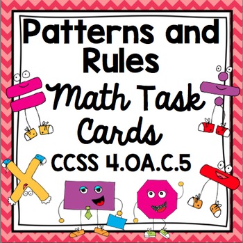 Preview of Common Core Math Task Cards - Identifying Patterns and Rules CCSS 4.OA.5