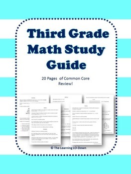 Preview of Third Grade Math Review: Common Core Aligned Study Guide