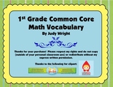 Common Core Math Vocabulary: 1st Grade