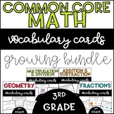 Common Core Math Vocabulary Cards: 3rd Grade GROWING BUNDLE
