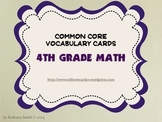 Common Core Math Vocabulary Cards - 4th Grade