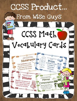 Preview of Common Core Math Vocabulary Bundle for Grades 3 4 and 5