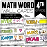 4th Grade Math Word Wall - Vocabulary Cards