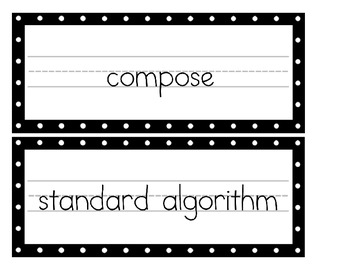 Preview of Common Core Math Vocabulary - Set 1