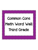 Common Core Math Word Wall Vocabulary Third Grade