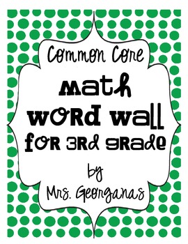 Preview of Common Core {Math Word Wall} for 3rd Grade