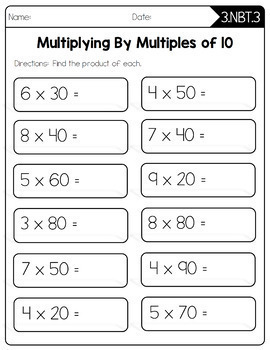 Common Core Math Worksheets - 3rd Grade by Create Teach ...