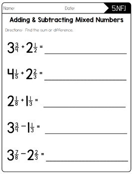 Common Core Math Worksheets - 5th Grade by Create Teach ...