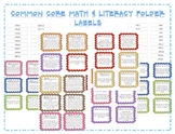 Common Core Math and LIteracy Labels {First Grade}