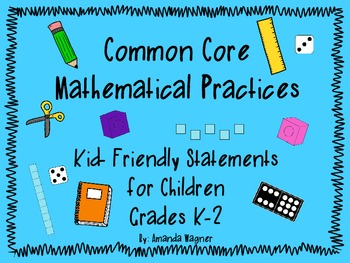 Preview of Mathematical Practices  Kid Friendly Clear Learning Targets