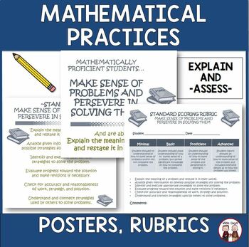 Preview of Mathematical Practices Printable Posters Rubrics Scoring Sheets