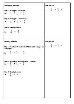 Preview of Common Core Maths- Basic Operations with Fractions Follow Along Notes
