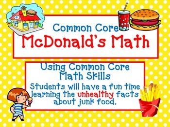 Preview of DIGITAL McDonalds Math - The UNhealthy Truth- Distance Learning