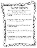 Common Core Measurement Word Problems with Unknowns
