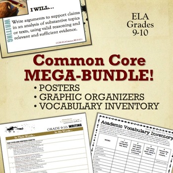 Preview of Common Core Mega-Bundle:  Posters, Graphic Organizers & Vocabulary (ELA 9-10)